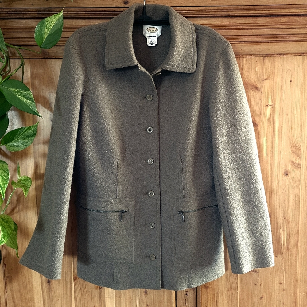 Talbots Olive Alpaca/Wool Jacket